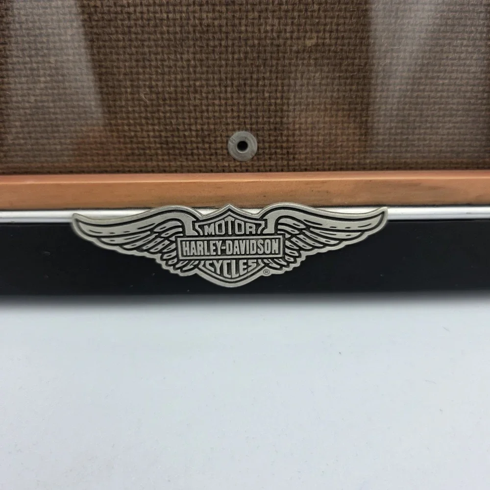 Harley Davidson Picture Frame 6 x 8 Fits Photo 4 x 6 Wood Black Brown Front Logo